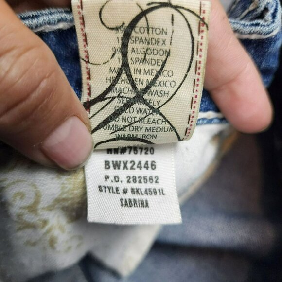 Buckle Jeans Womens 32 Tall Sabrina Medium Wash Stretch Low Rise Bootcut - Picture 11 of 12